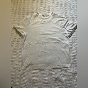 Zara Trimmed Cotton Tee with Embellished Sleeve. Size Medium. Never Worn 🤍